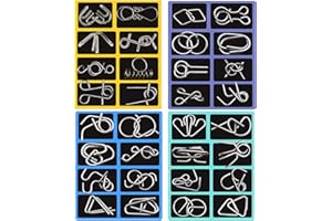Brain Teaser Metal Wire Puzzle – Iron | 32pcs Metal Wire Puzzle Logic Brain Teaser Set | Challenging Mind Training Toy for Ki