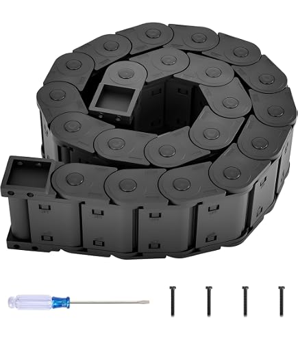 Sourcingmap – Negro Cable Plástico Arrastrar Cadena Cable Carrier 1 M Longitud Para CNC
