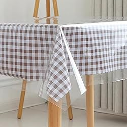 Kesfey Clear Plastic Table Cover Protector 54 x 54