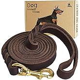 LWBMG Leather Dog Leash 6ft x 3/4 inch, Heavy Duty Genuine Leather Braided Dog Training Leash, Soft and Strong Pet Lead for Large, Medium, Small Dogs