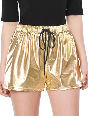 metallic yoga shorts