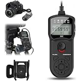 Replaces RS-60E3 Camera Intervalometer Timer Remote Shutter Release Control | with Clip Holder,for Canon Rebel T7 T6 2000D 90D 80D 77D T6i T8 T8i T3i SL3 SL2 EOS R8 Mark II R6 III R7 R50V R10 R100 More
