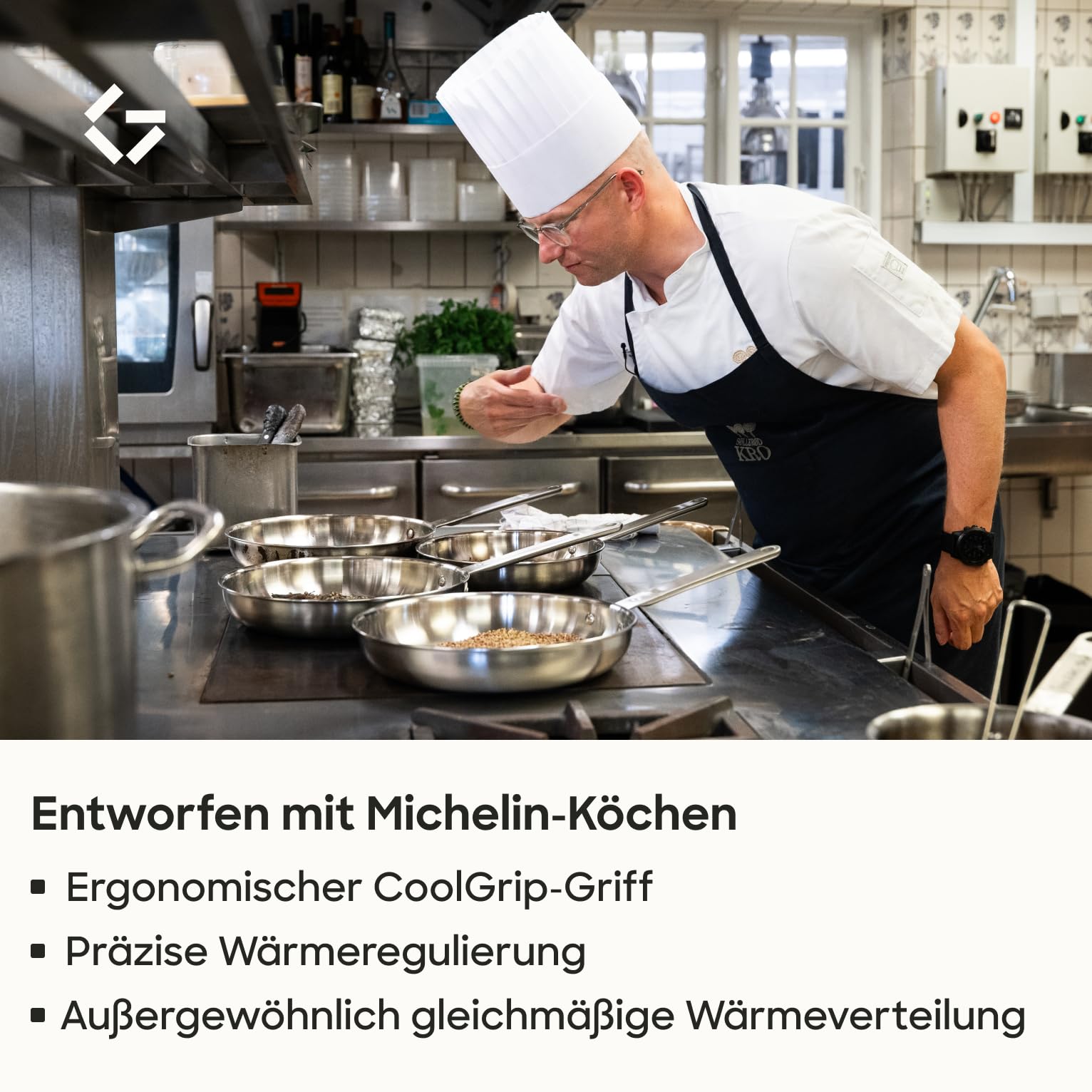 Gastrotools Carbonstahl Bratpfanne 24cm, natürliche Antihaft-Oberfläche ohne PFAS, Ofenfest bis 650°C, CoolGrip Griff, geeignet für Induktion, Gas, Keramik & offenes Feuer, Hergestellt in Italien 3