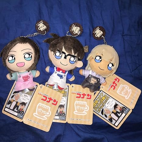 Amazon 名探偵コナン キーチェーンマスコット喫茶ポアロver ぬいぐるみ 江戸川コナン 安室透 榎本梓 3種セット アニメ 萌えグッズ 通販