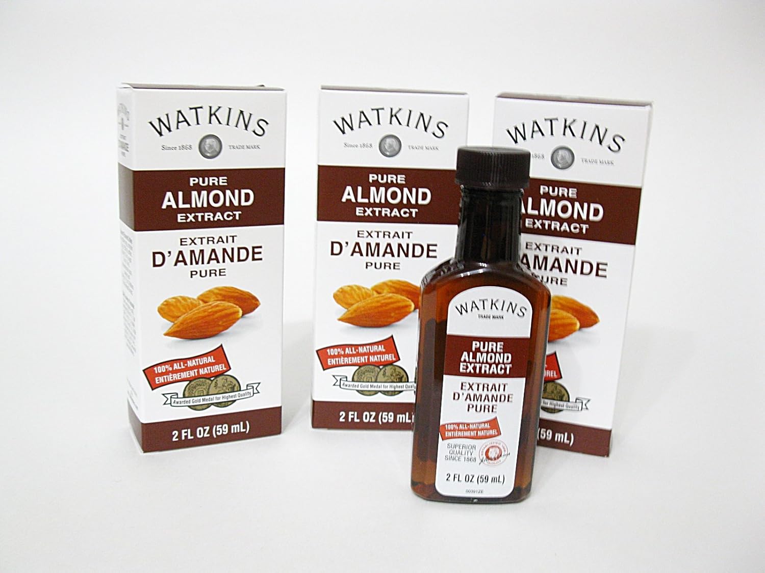 Watkins, Extract, Pure Almond, 2oz Bottle (Pack of 3