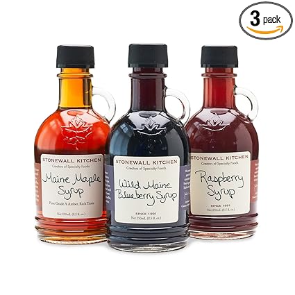 Amazon Com Stonewall Kitchen 3 Piece Syrup Collection Grocery