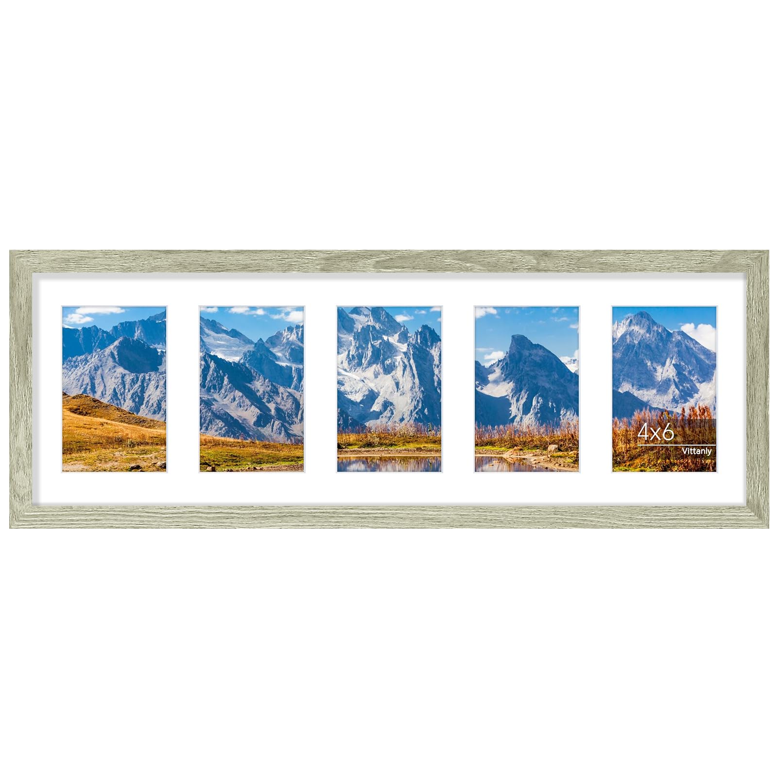 Vittanly 8x24 Collage Picture Frame, Displays 5Pcs