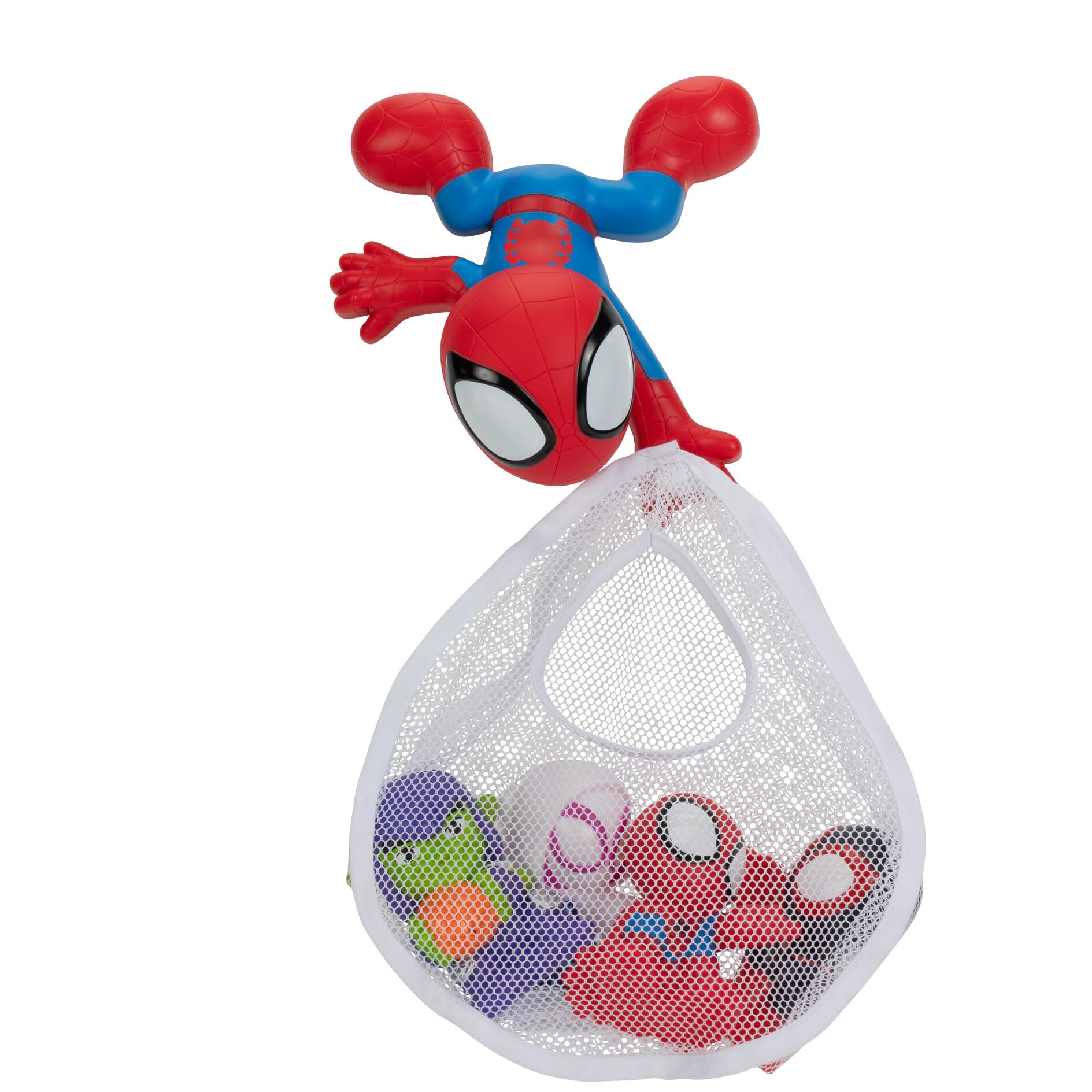 Photo 1 of MARVEL Spidey and His Amazing Friends Bath Toy Set - Spidey Wall Mount with Web Net and Four Bath Squirters