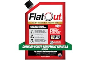 FLATOUT Flat Out Off Road Tire Sealant, Outdoor Power Equipment Formula, Prevents Flat Tires, Fix a Flat Tire, Seals Leaks, Contains Kevlar, 32 Ounce Bag, 1-Pack