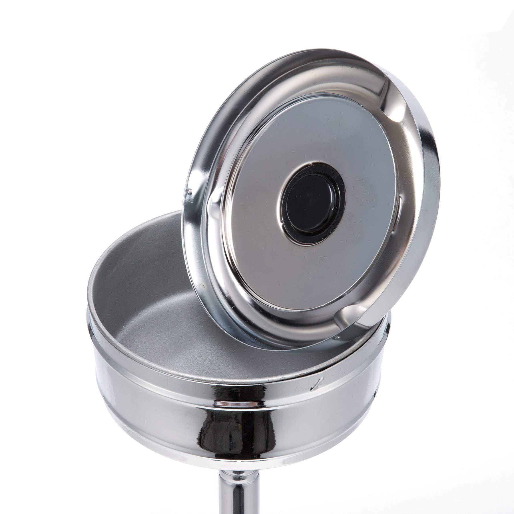 COZ Adjustable Outdoor Standing Ashtray, Chrome Contemporary Windproof