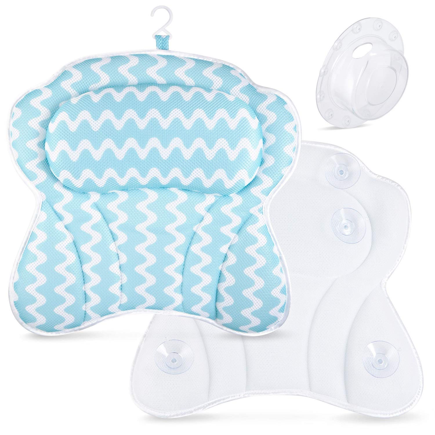 Bath Pillow Luxurious Ergonomic Bathtub Pillow Relaxing Supportive Bath Pillow for Head and Shoulders. Strong Grip Suction Cups. Bathtub Pillow is Quick Drying. Bonus Drain Cover for Fuller Bath. : Beauty