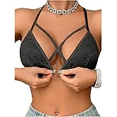 SOLY HUX Women's Front Closure Bra Wireless Adjustable Straps Criss Cross Bralettes