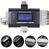 Optimal Shop 20+4 Pin LCD Computer Power Supply Tester for SATA IDE HDD ATX ITX BYI Connectors-Black