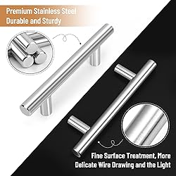 Glattever 5 Pack Cabinet Handles Brushed Nickel