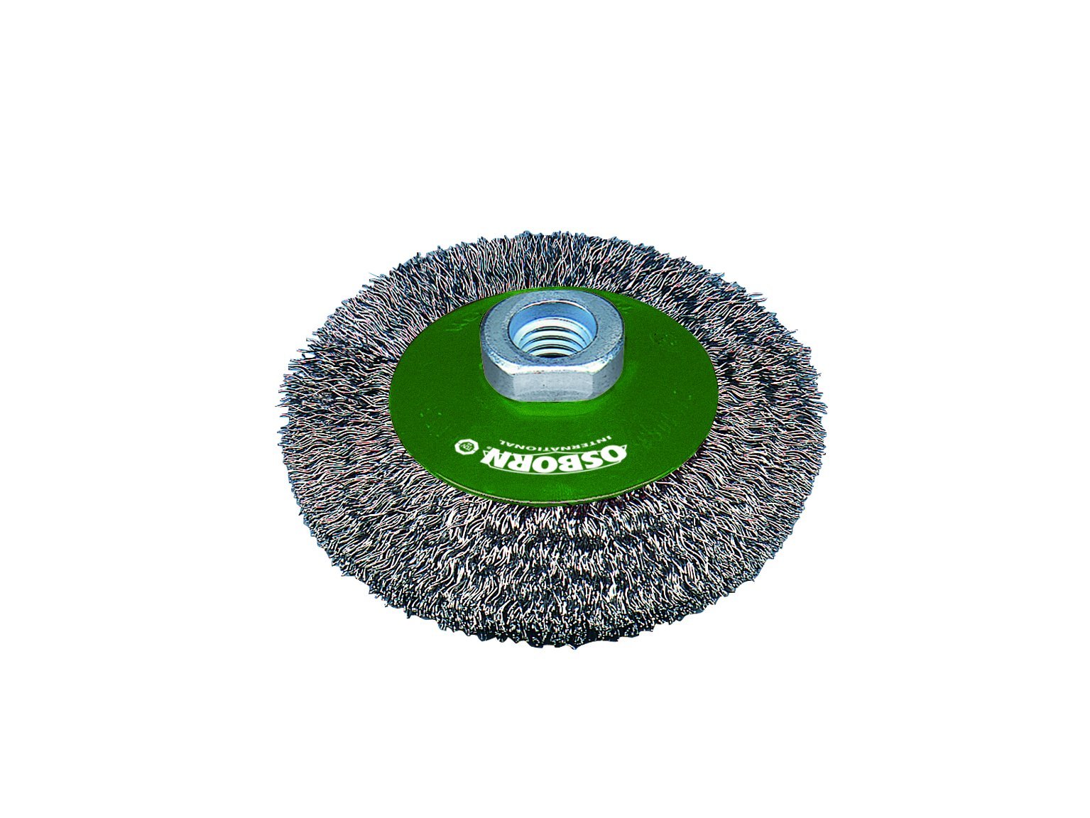 Osborn 0002514361 - Cepillo cónico de inox ondulado con tuerca M14 y filamento de Ø 0.30 mm (125x10x25)