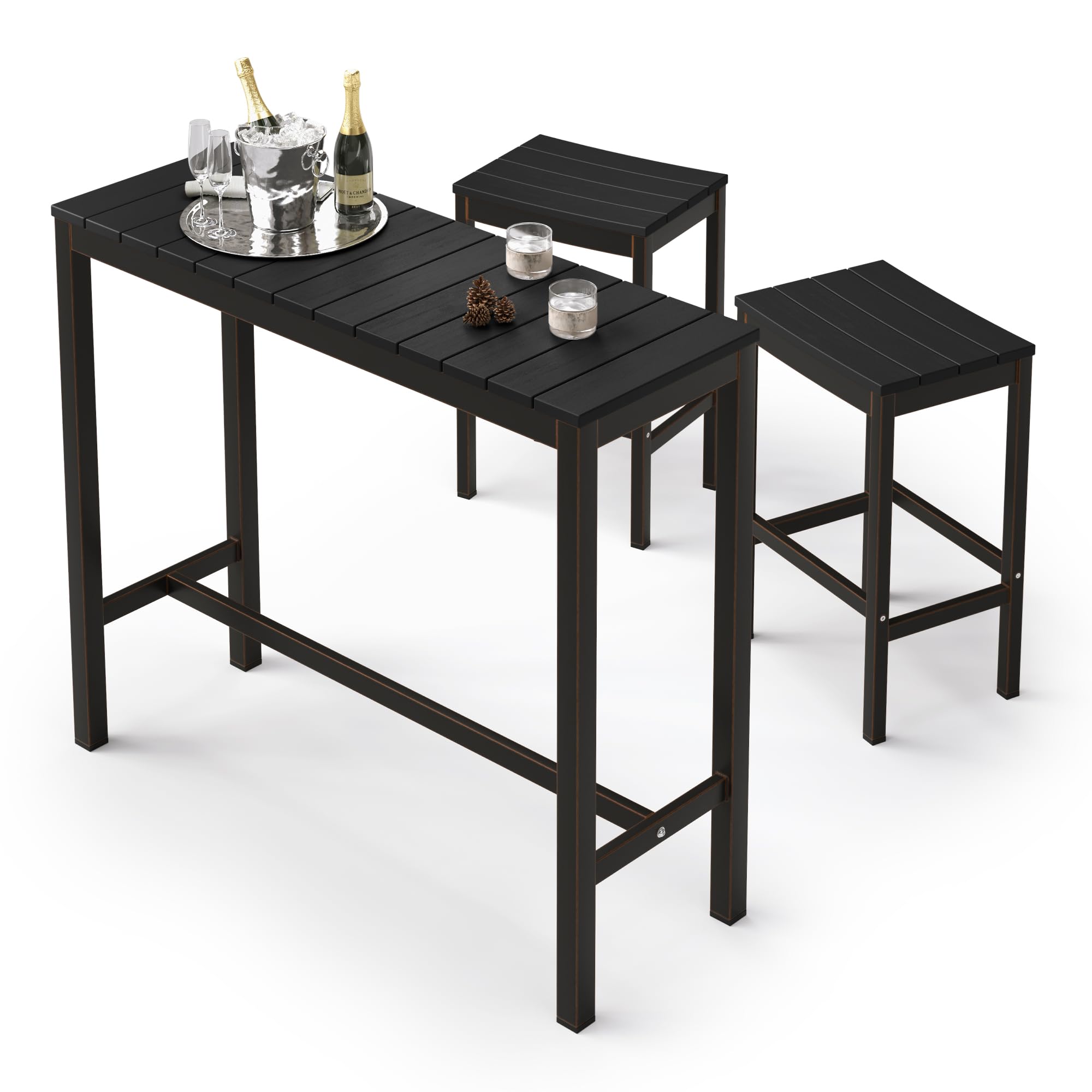 Cozyman Outdoor Bar Height Table and Chairs Set, 3