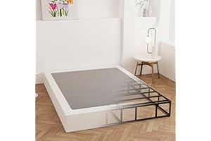 Maenizi California King Box Spring 9 Inch, Heavy Duty Metal Box Spring Bed Base with Fabric Cover, Mattress Foundation, Easy Assembly, Noise Free, Black