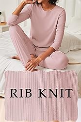 Ekouaer Womens Ribbed Knit Pajama Sets 2 Piece
