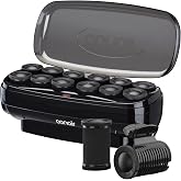 Conair Jumbo Hot Rollers Set, 1 1/2" Rollers with Super Clips, 12-Count | Velvet-flocked hair rollers for soft curls and volume in medium to long hair, quick heat up to 230&deg;F in 85 seconds
