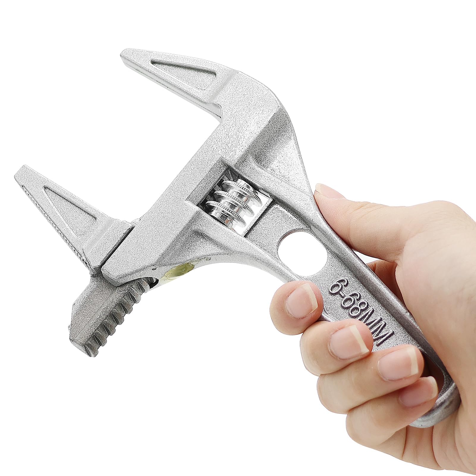 KZNKZN 1 Pcs Adjustable Wrench 6-68mm Wide Mouth Spanners Ultra Thin Alloy Faucet Spanners Basin Wrenches Hand Tools