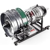 TECHING Metal Twin-Spool Turbofan Engine Model Kit that Works, 1000+ Parts | Cutaway Compressor and Turbine Stages, Throttle Control, Engine Sound Module, 10-Hour Assembly, Home or Office Display