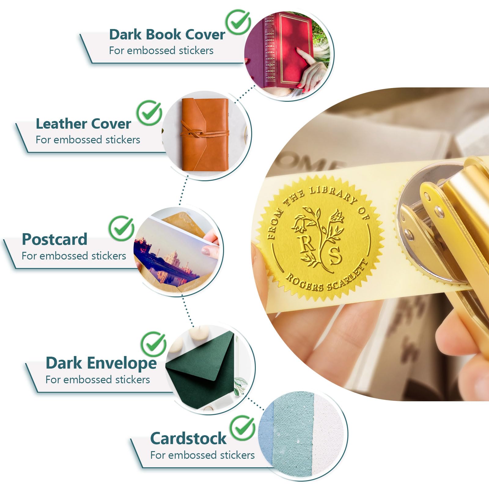 Personalized Book Embosser – Custom Book Stamp for Book Lovers, Libraries, and Gifts, Personalized Embosser with Custom Design (Including Dragon, Cat, Flower, and Other Patterns)