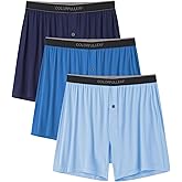COLORFULLEAF Mens Boxer Shorts Underwear Made from Bamboo Rayon Loose Breathable Boxers for Men with Button Fly