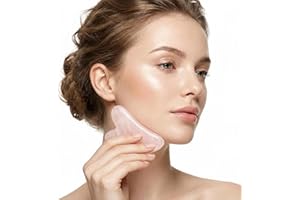 Contour Face Brush and Jade Gua Sha Set，2 in 1 Facial Massage Kit for Jawline Sculpting Puffiness Lifting Relaxation, Contour
