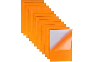 Jtnohx Self Adhesive Felt Sheets, 12 Pieces Felt Fabric with Adhesive Backing, 8x12 Inches Soft Sticky Back Fabric for Art & Craft DIY Project (Orange)
