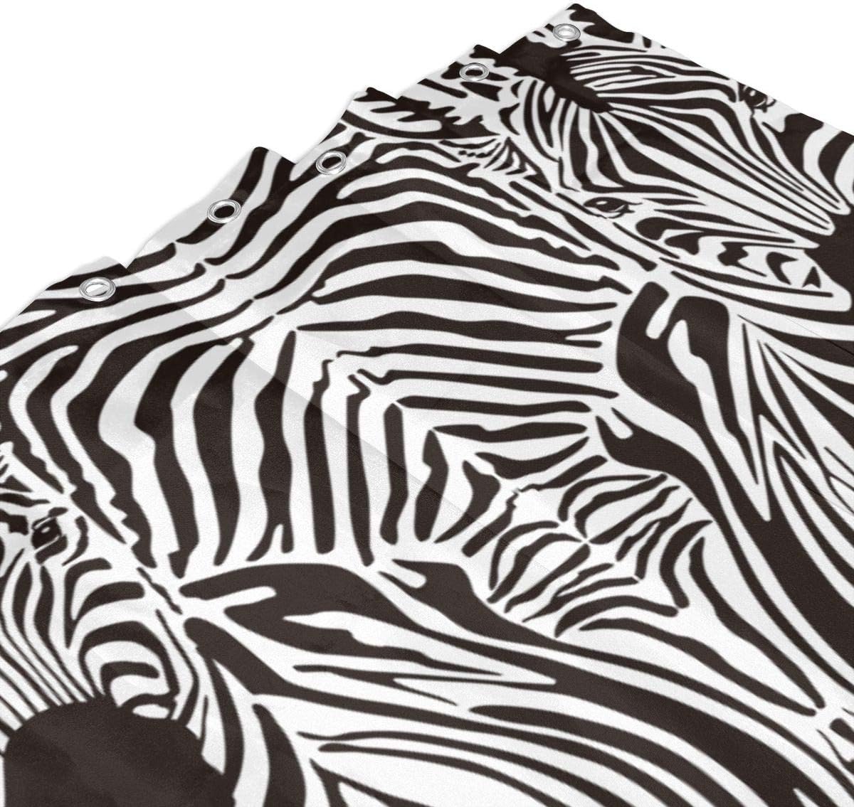 Amazon イラストパターンシマウマスキン背景ブレンドシマウマのボディヘッド 家の装飾シャワーカーテン1cmx1cm シャワーカーテン ホーム キッチン オンライン通販