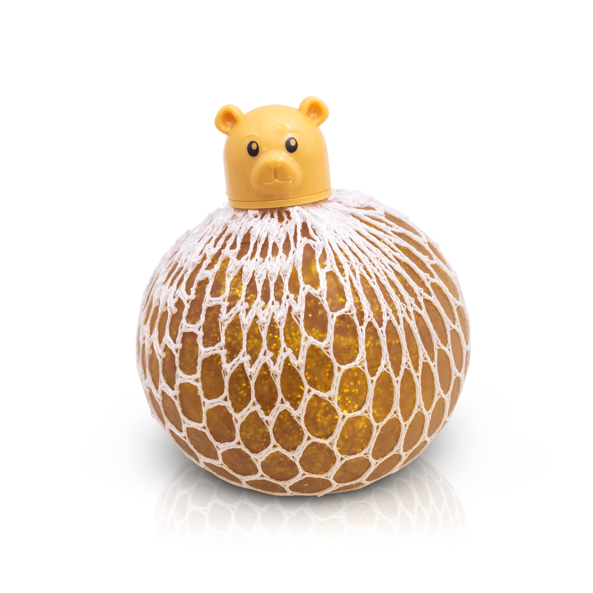 Tobar SQUISHY MESH PET GOLD BEAR Squish Squeeze Stress Ball Toy