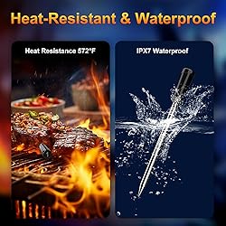 Wireless Meat Thermometer with 2 Ultra-Thin