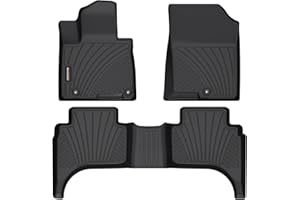Binmotor-All Weather Floor Mats for Hyundai Santa Cruz 2026 2025 2024 2023 2022, Full Set, Heavy Duty Car Floor Liners-Black for Santa Cruz Accessories