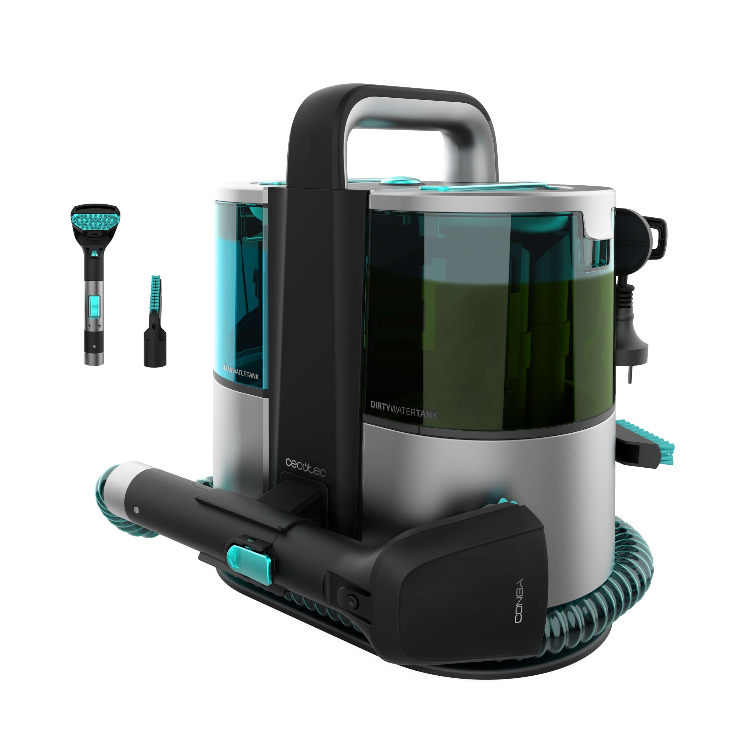 Cecotec Nettoyeur De Tapis Conga 4000 Carpet&Spot Clean. Nettoyeur Vapeur 400 W, 2 Réservoirs (Eau Propre Et Eau Sale), Pulvérisation D'Eau Et Aspiration 12 Kpa, Rayon D'Action 5 M