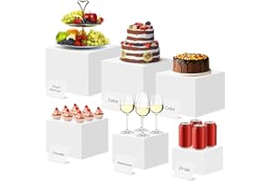 Top-spring Buffet Risers 6Pcs Food Risers for Buffet Table Display Stand for Party Catering Dessert Cake Show, Acrylic Risers