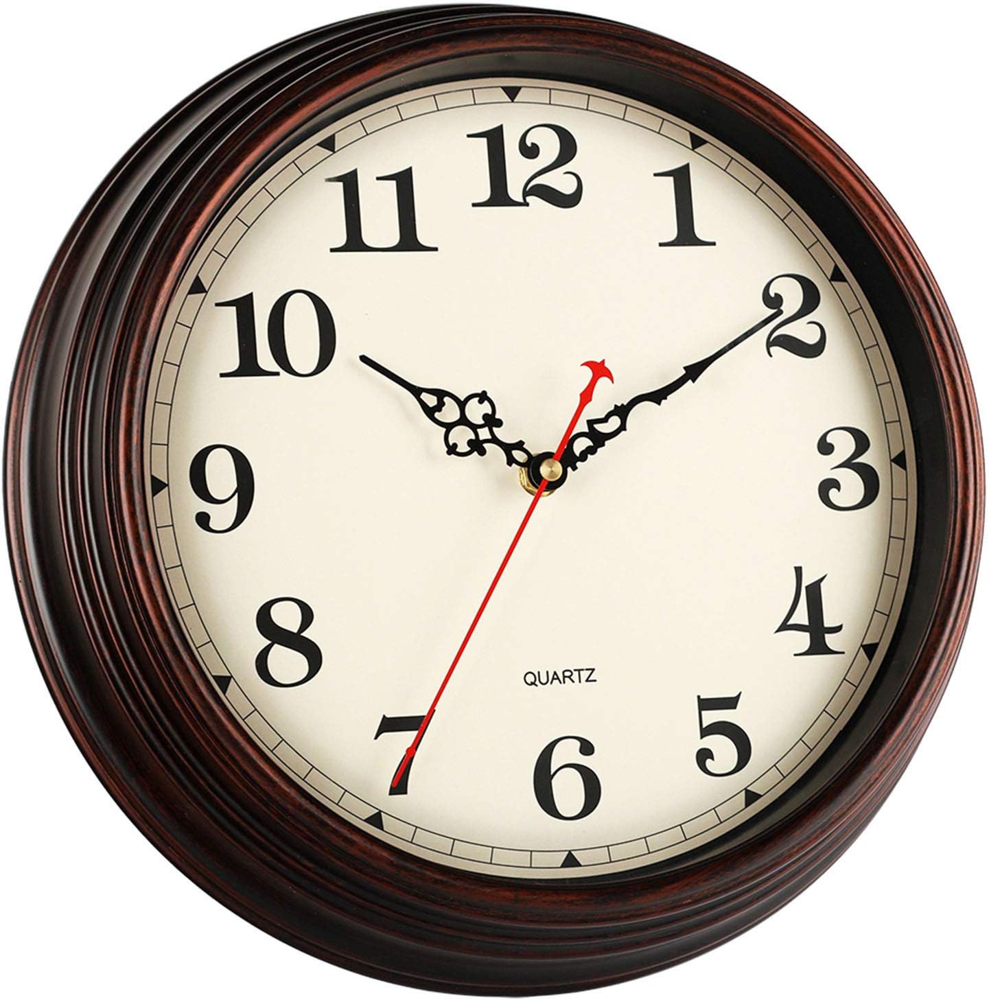 KECYET Vintage Wall Clock Silent Non Ticking - 12 Inch Quality Wall Clocks Battery Operated Decorative for Home Kitchen Farmhouse - Bronze: Kitchen & Dining