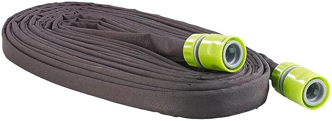 Royal Gardineer Tropfschlauch: Flacher Perlschlauch, Schnellanschluss-Kupplungen & Stopp-Ventil, 12m (Beregnungsschlauch)