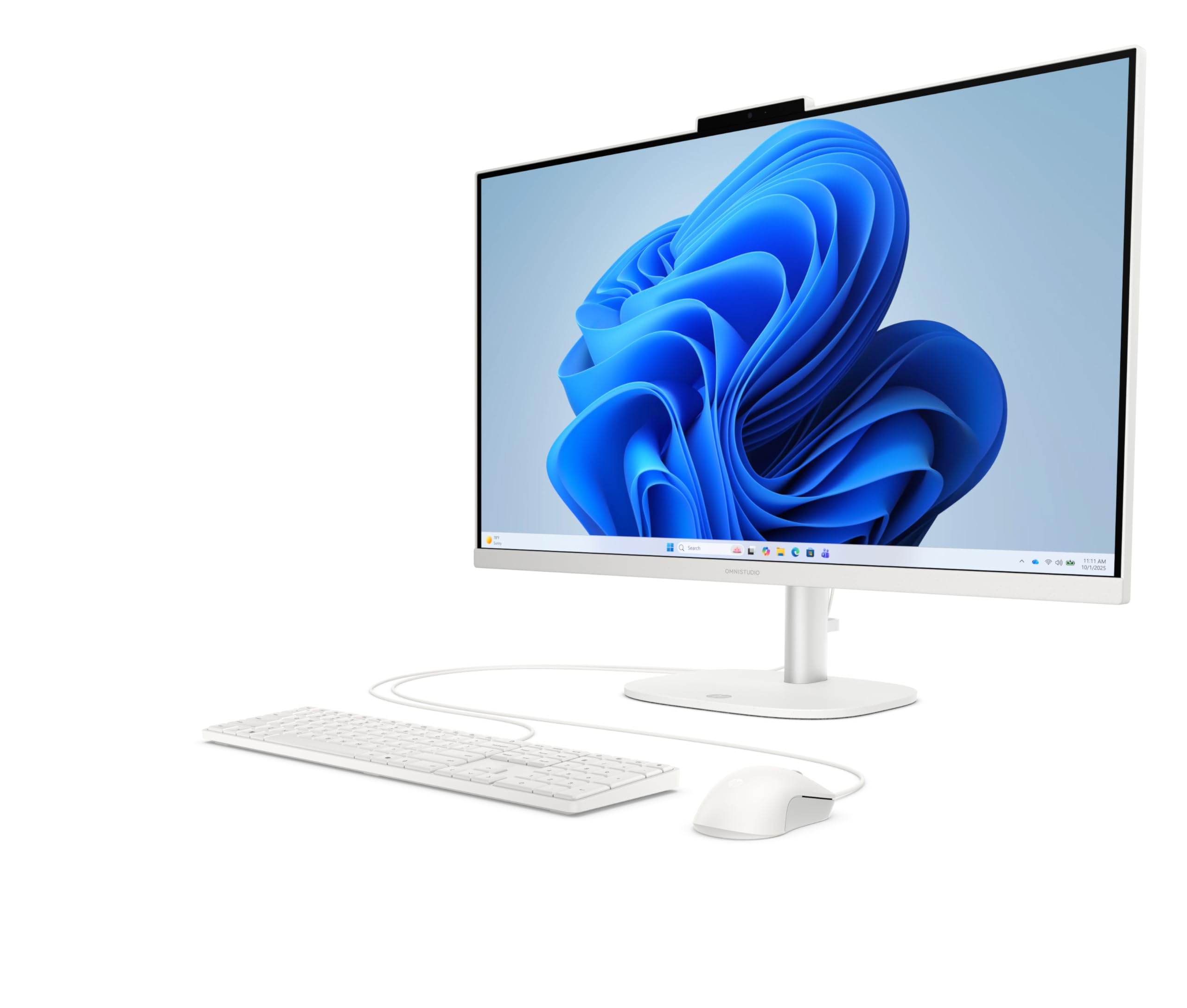 HP OmniStudio 27-cv0205ng All-in-One KI PC, 27 Zoll Entspiegeltes IPS Display, AMD Ryzen 5, 16 GB LPDDR5, 1 TB SSD, AMD Radeon Grafik, Windows 11 Home, QWERTZ Tastatur, Cotton White 2