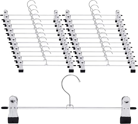 Amazon Co Jp Ouomm ズボンハンガー スカートハンガー クリップ ハンガー 25本セット 幅30cm ステンレス鋼 ズボン すべらない ホーム キッチン