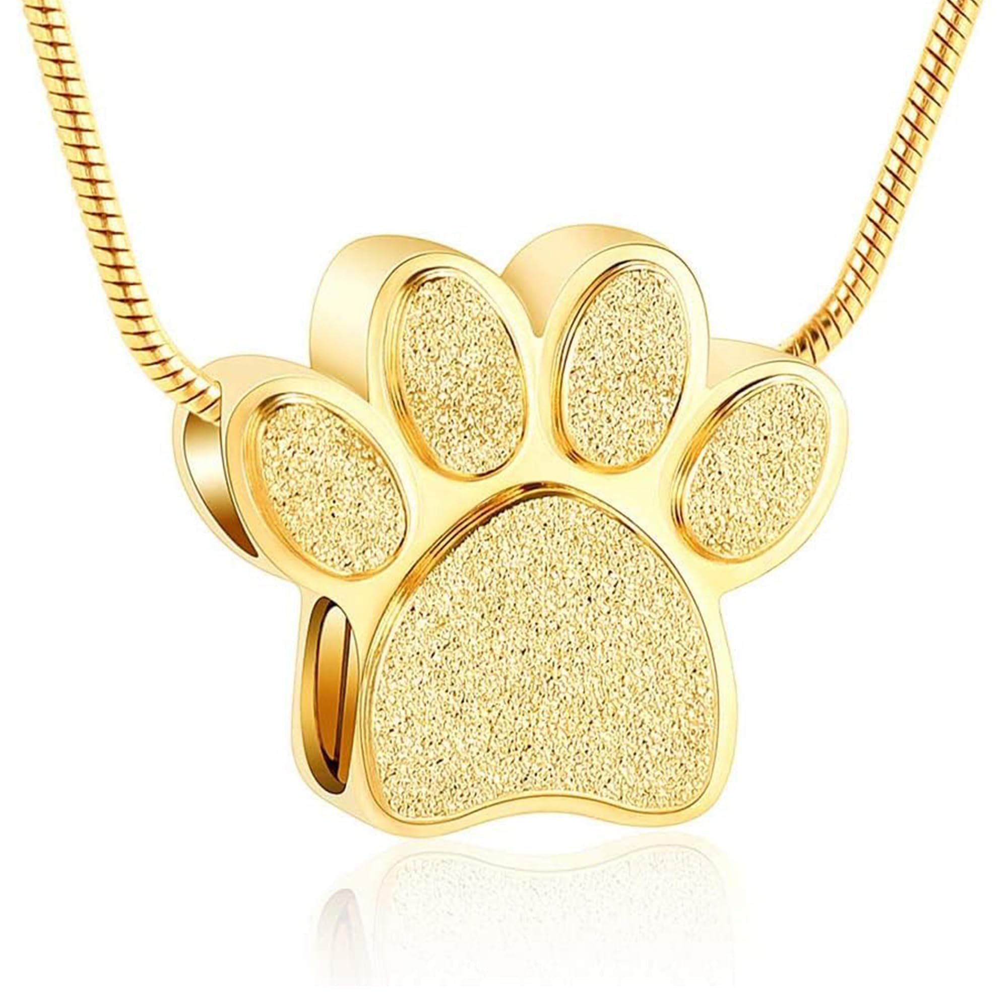 VCCWYQK Paw Print Urn Necklace for Ashes for Cat Dog Cremation Jewelry for Ashes Urn Necklace Keepsake Jewelry for Man/Women Ashes Memorial Gifts