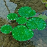 FFWHKON Floating Lily Pads 6Pcs Plastic Pond Ornaments Foliage view 5