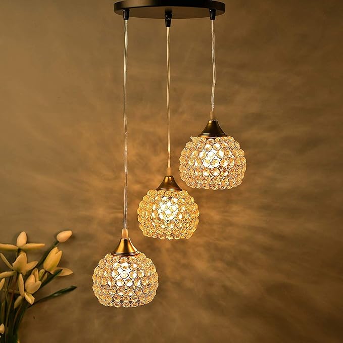 Buy Homesake 0B983 60W Hanging Light, Golden, Round Online at Low