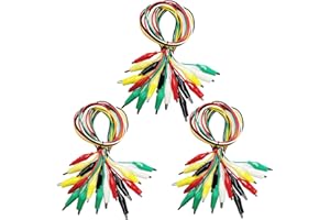 SMARINGROBOT 30PCS Premium Alligator Clips Electrical, Test Leads with Dual Ended Crocodile Clip for Electric Testing/Circuit Connection, Jumper Wire with Metal Alligator Clips for Electronic Measurement Kits
