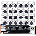 GW Security 32 Channel 4K NVR 5MP H.265 IP Surveillance Security Camera System with 24-Piece Super HD 1920P Weatherproof Microphone PoE Security Dome Cameras, AI Human Detection