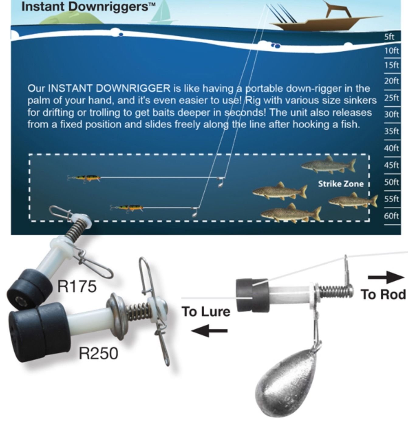 AMAZING FISHING PRODUCT!!! REDI RIG INSTANT DOWNRIGGERS R250 Amazon.co