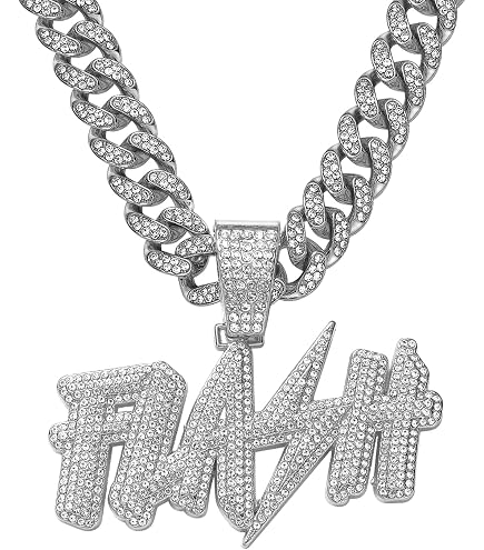 アクセサリー Different Necklace Premium Silver 53cm BLINGFACTORY Hip Hop Iced Out Silver Plated Tekashi69 69 Medal