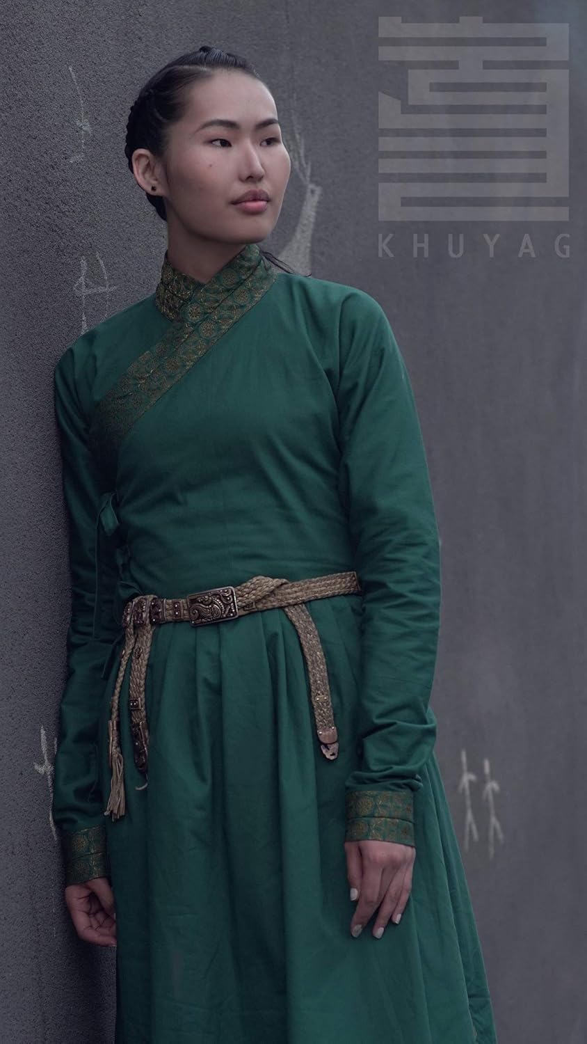 Amazon Com 14 Th Century Mongolian Women S Green Deel Handmade