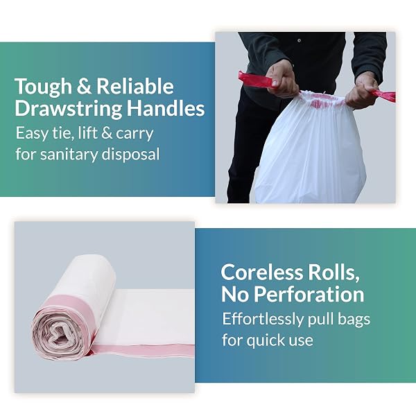 RELI. TALL KITCHEN DRAWSTRING TRASH BAGS 13 GALLON | 500 COUNT BULK | KITCHEN GARBAGE BAGS | WHITE | 13 GALLON – 16 GAL CAPACITY