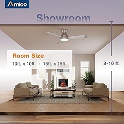 Amico Ceiling Fans with Lights, 42 inch Low Profile