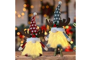 Qoosea 2PCS Christmas Gnomes with Light Christmas Decorations Indoor Gnomes Plush with Light Christmas Santa Christmas Orname